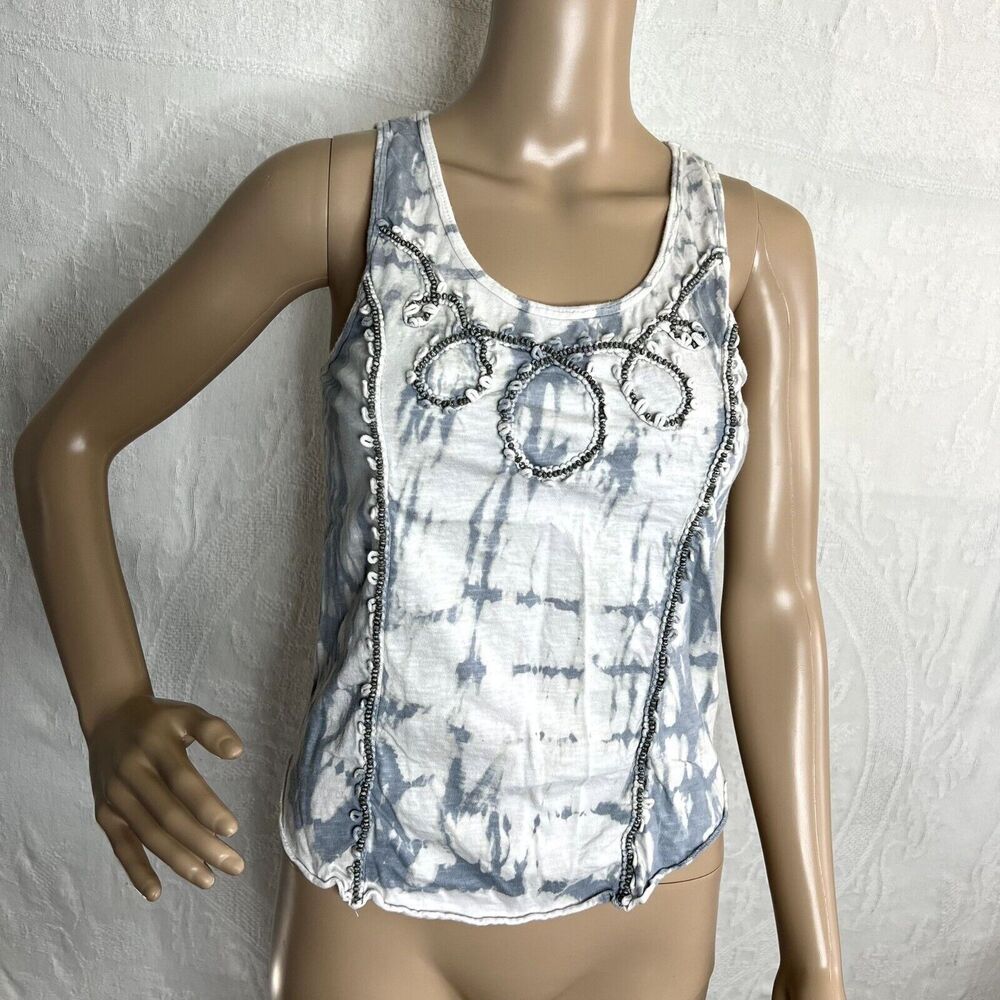 Free People Tie Dye Beaded Tank Top